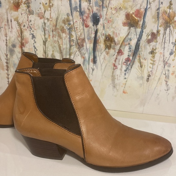 Franko Sarto Leather Tan Leather Ankle Boot Booties Size 7 - Picture 4 of 16